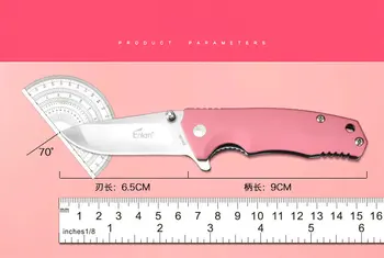 ENLAN EW106 Malý Skladací Nôž 8Cr13mov Ocele ,Ružová G10 Rukoväť,58Hrc Prežitie Hunt Camping Nástroj pre Dievča, darček Nôž Taktické Nože