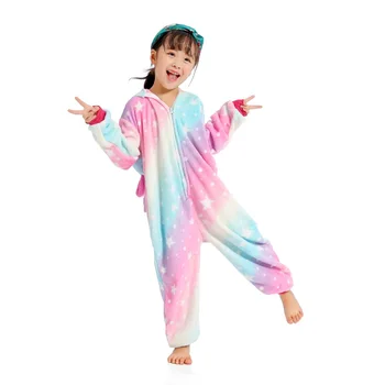 EOICIOI Nové Zviera, Hviezdne Nebo Pegasus Jednorožec Pyžamá Flanelové Deti Chlapci Dievčatá Pyžamo Onesies Deti Cartoon Cosplay Sleepwear