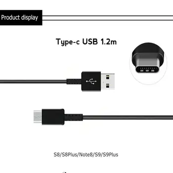 EP-TA200 EÚ 15W Rýchlo Nabíjačka, USB Rýchle Nabíjanie 3.0 Adaptér Typ C Kábel pre Samsung Galaxy s rezacím zariadením S10 Plus E S8 S9 Plus Maloobchodných Balíkov