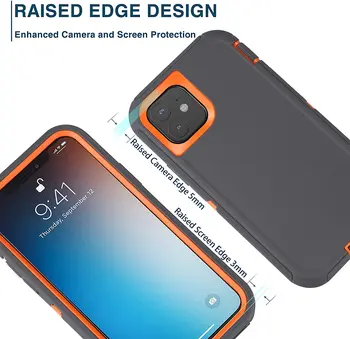 EPAI Pre iPhone 11 11 Pro Max Hybrid Shockproof Brániť puzdro + Spona Ťažkých Ochrana Puzdro + Tvrdené sklo