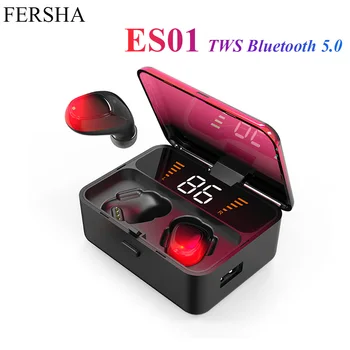 ES01 TWS Bluetooth earphon Bezdrôtové Slúchadlá Bluetooth Headset S mikrofónom Športové slúchadlá Pre iphone Samsung Huawei Xiao