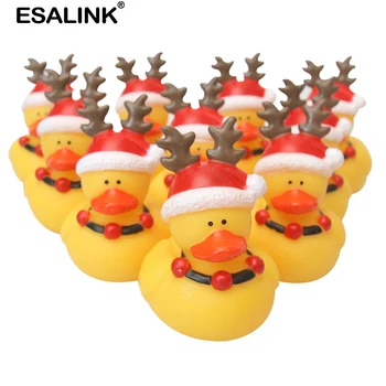 ESALINK 10Pcs Baby Hračky, Vianočné Malé Žlté Kačice Kúpanie Kačica Plávajúce Hračky Gumená Kačička Hračky Pre Dievčatá