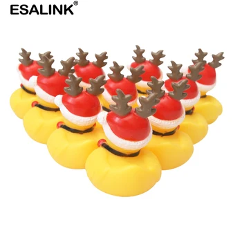 ESALINK 10Pcs Baby Hračky, Vianočné Malé Žlté Kačice Kúpanie Kačica Plávajúce Hračky Gumená Kačička Hračky Pre Dievčatá