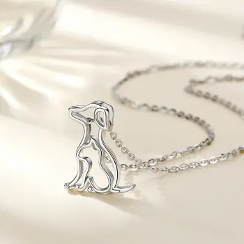 EUDORA Nové 925 Sterling Silver Roztomilé Zviera Pes, Mačka Náhrdelník Prívesok Pre Ženy, Dievčatá Šperky Psa Kúzlo Vyhlásenie Náhrdelník CYD048