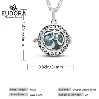 Eudora OM dizajn klietky farebné Sopečnej lávy kameň Prívesok Aromaterapia medailón Difúzor Náhrdelník pre harmóniu bola medailón H121