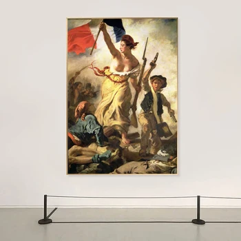 Eugène Delacroix je Slobody, ktorý Vedie Ľudí, Plagáty a Tlačí na Steny Umelecké Plátno na Maľovanie pre Obývacia Izba Domova Bez Rámu