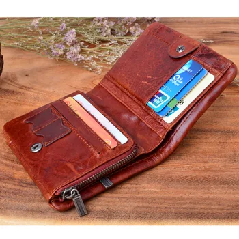 EUMOAN Retro modely Nové ručné originálne pánske peňaženky, pánske prvú vrstvu oleja, vosku kožené pánske peňaženky