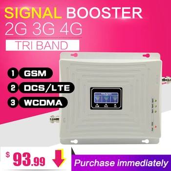 Európa GSM, WCDMA DCS LTE siete 2g, 3g, 4g Celulárnej Mobilný Telefón Signál Booster 900 1800 2100 Mhz Tri-band Mobilný Signál Booster Anténa