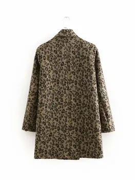 Európska a Americká módna leopard zrna žakárové kabát BB100-8456