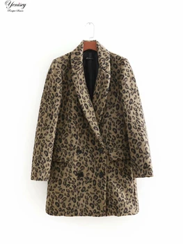 Európska a Americká módna leopard zrna žakárové kabát BB100-8456