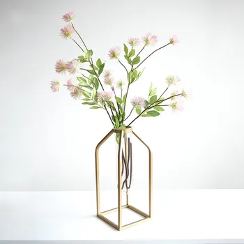 Európska Kovaného Železa Vázy, Dekorácie Geometrická Výzdoba Obývacia Izba Kvet Usporiadanie Sklenené Vázy Zlato Jednoduché