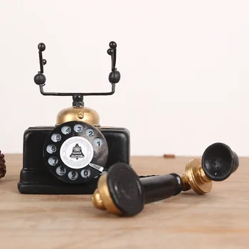 Európska Retro Vintage Dial Telephone Ozdoby Domov Obývacia Izba Obchod Počítadlo Ploche Domáce dekorácie, Darčeky