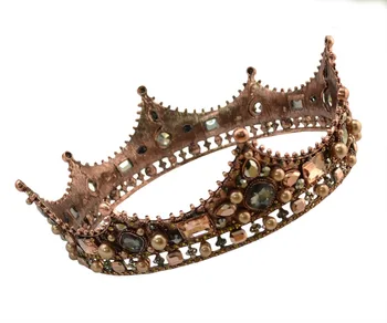 Európska Royal King Kráľovná Koruny Crystal Svadobné Hlavu Šperky coroa casament Tiaras a Koruny, Svadobné Doplnky do Vlasov Sprievod