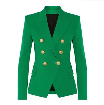 Európske a Americké oblečenie pre ženy 2019 zimné nový štýl Dlhý rukáv kvet dvojité breasted Módne zelený kabát