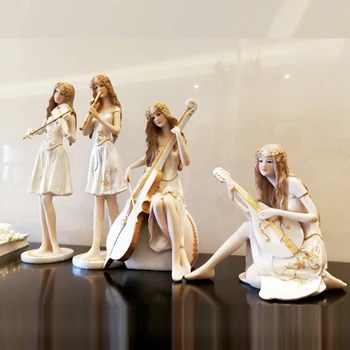 Európskej hudobnej krásy figúrky živice Umenie a Remeslá Kawai Ľudských socha miniatúrne svadobný dar, domáce dekorácie, doplnky