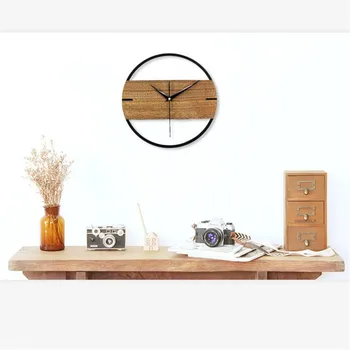 Európsky štýl jednoduché nástenné hodiny severské drevo domov hodiny štúdia office umelecké dekorácie minimalistický, moderný dizajn hodiny