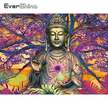 EverShine 5D DIY Diamond Maľovanie Buddha Obraz Kamienkami Diamond Výšivky Predaj Náboženstvo Diamond Mozaiky Domáce Dekorácie