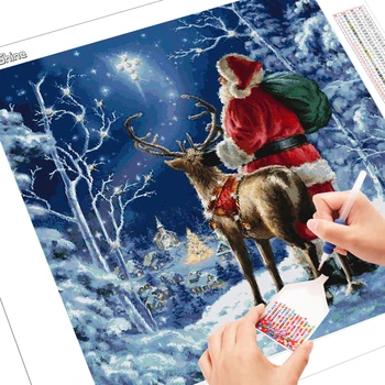 Evershine Diamond Výšivky Santa Claus Plné Námestie Diamond Maľovanie Na Kreslený Obrázok Kamienkami Domáce Dekorácie Vianoce