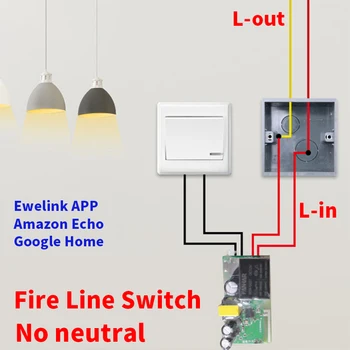 EWelink Smart Switch Jeden Live Wire 180-240V Prepínač WIFI Modul Bezdrôtového DIY Light Switch APLIKÁCIU Diaľkové Ovládanie Alexa Domovská stránka Google
