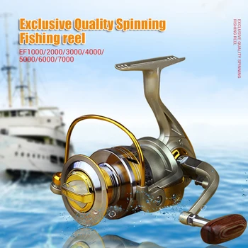 Exkluzívne kvality Všetkých Metal spinning fishing cievky line winder rýchlosť pomer 5.1:1 na Oceán loď Sea Rock Ice rybárske náčinie, EF