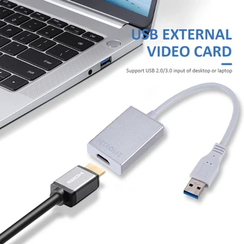 Externé Video Card Multi Monitor Adapter USB 3.0 na 1080p Adaptér USB Typu A Samec na HDMI Žena Externej grafickej Karty