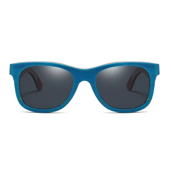 EZREAL Skateboard Drevené Okuliare Modrá Rám S Povlak Zrkadlové Bambusu slnečné Okuliare UV 400 Ochrana Šošovky v Drevenej kazete