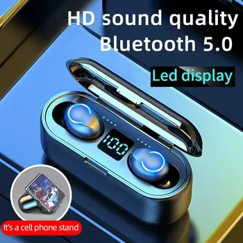 F9-8 TWS Bluetooth 5.0 Slúchadlá Bezdrôtové Slúchadlá Športové Nepremokavé Hifi Stereo Bezdrôtové Slúchadlá redukcia Šumu S Mikrofónom