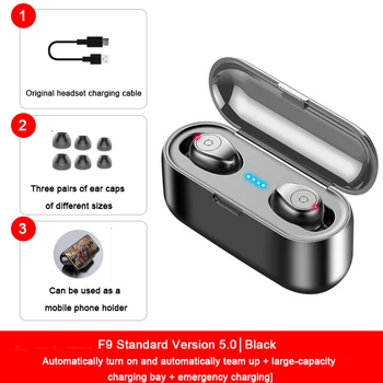 F9 Bluetooth headset TWS 5.0 dotykový LED indikátor batérie pravda bezdrôtové slúchadlá slúchadlá pre iphone 12 8 11 pre oneplus 8 T telefón