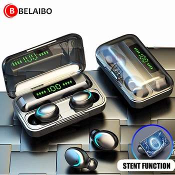 F9TWS Bezdrôtové Slúchadlá Bluetooth 5.0 Slúchadlá, LED Displej Dotykový Stereo Slúchadlá Športové Music Headset S 2000mAh Plnenie Box