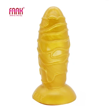 FAAK Silikónový análny plug 2020 nový zlatý dilda zadok sexuálne hračky pre ženy, mužov textúra pošvy stimulovať riti, masáž, sex shop