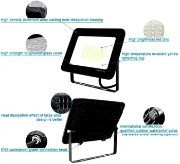 FactorLED LED reflektor 20W, 30W, 50W 100W a Štíhle čierne, vonkajšie osvetlenie Záhrady, ultra-tenké projektor IP65, Floodlight Vonkajšie