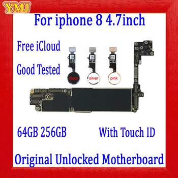 Factory unlock pre iphone 8 4.7 palcový Doska s/bez Dotyk ID, Originálne pre iphone, 8 Logic rady Č iCloud