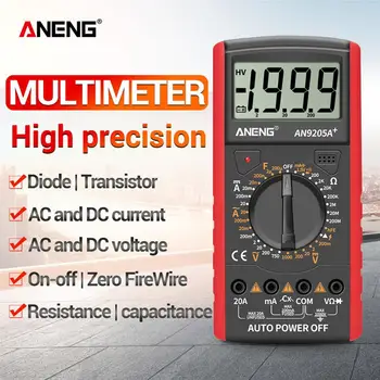 Faktor Elektrickej Energie Ammeter Voltmeter LCD Displej 1999 Počíta Digitálny Multimeter Portable Voltmeter Moc