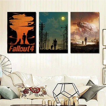 Fallout 3 4 Hra Plagát Na Stenu Umelecké Plátno Plagát, Tlač Plátno Domova Obrázok Sieťovej Tlače