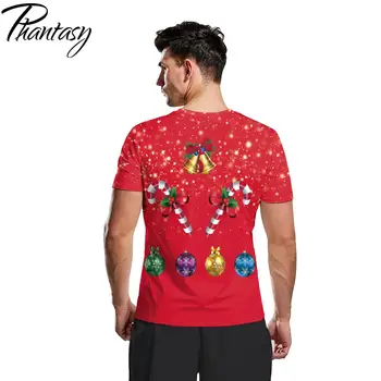 Fantazie T-Shirt Polyester Cartton ELk Print T Shirt Pre Rok 2020, Vianoce, Nový Rok, Vianoce Tlačené O Krk