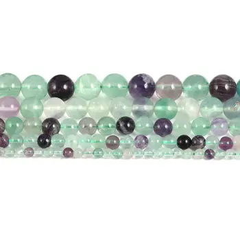 Farba fluorite Okrúhle Korálky 4 6 8 10 12 mm Temperament Prírodné Perly pre Šperky, Takže Diy Príslušenstvo Šperky