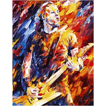 Farebné džezový Hudobník rock roll olejomaľba obrázky Podľa Čísla Digitálny Obrázok Sfarbenie ručne Jedinečný Dar, Domáce Dekorácie