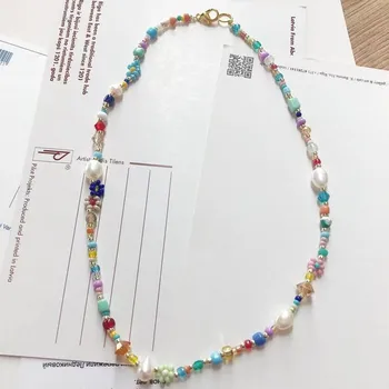 Farebné korálky náhrdelník pearl dekorácie, ručne vyrábané české ženy jemné módne choker šperky príslušenstvo najlepší priateľ dar