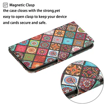 Farebné Kožené Puzdro Flip Pre Oppo Realme C3 Prípade Peňaženku Stáť Knižné Pre Oppo Realme C3 Kryt Magnetické Karty Sloty Taška