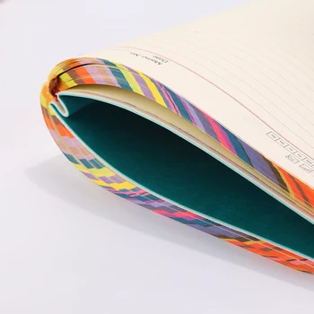 Farebné lemovanie PU mäkké kožené povrchu poznámkový blok tvorivé vodorovná čiara notebook študent office kancelárske potreby business notebook