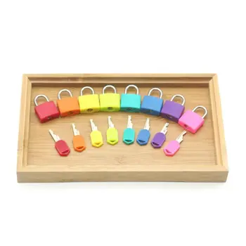 Farebné Montessori Zámky Kľúče Nastaviť Detí Raného Vzdelávania Vzdelávacie Predškolského Zmyslové Hračky, Stavebnice