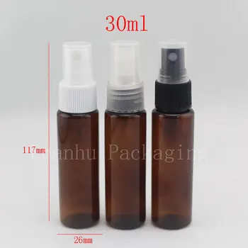 Farmaceutické obal fľaša , 30ml hnedé prázdne plastové sprej parfum fľaše s postrekovač čerpadla,30cc kozmetické kontajner