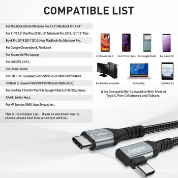 Fasgear PD 100W USB Typu C, USB C Kábel pre Samsung Galaxy S9 Xiao Huawei P40 Rýchlo Nabíjací Kábel pre Macbook Notebooku USB Kábel