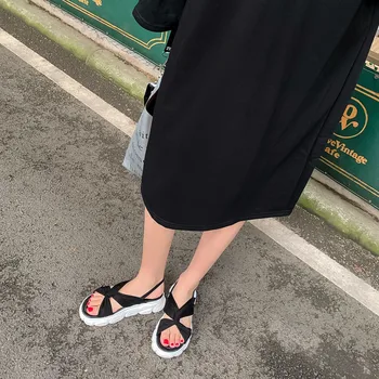 FEDONAS 2020 Kovové Pracky Kolo Prst Sandál Základné Platformy Ženy Sandále Pracky Farbou Stručné dámske Topánky Nové Ležérne Topánky