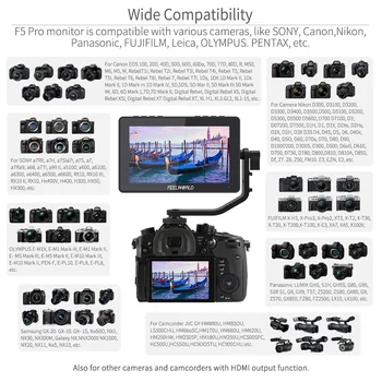FEELWORLD F5 Pro 5.5 Palca na DSLR Fotoaparát Oblasti Monitor Dotykový Displej IPS FHD1920x1080 4K HDMI Video Zameranie Pomoc pre Gimbal Veža