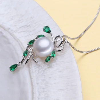FENASY Pearl Šperky Sady Pearl náušnice, náhrdelník pre ženy České 925 sterling silver Emerald veľký strom prívesok, prsteň