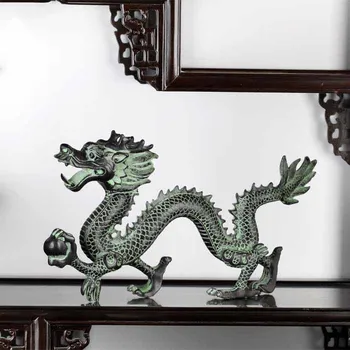 Feng Shui bronz dragon lov korálky ozdoby šťastie domáce remeslá dekoratívne umenie