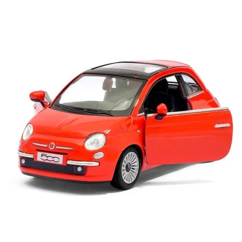 Fiat 500 kovové auto, 1:28, otvorené dvere, zotrvačnosti, biela Darčekov Záľuby, Baby, Deti, Narodeniny, Hračky pre deti,