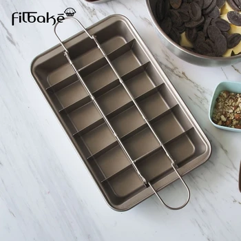 Filbake Brownies Teflónové Zásobník pečící Vstavané Slicer Pečenie Brownie Tortu Formy Panvice S Deliče Domov DIY Formy na Pečenie