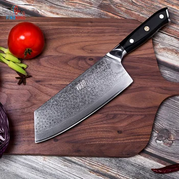 FINDKING G10 rukoväť damasku nôž 7 palcový Profesionálne mäsiar nôž 67 vrstvy damasku ocele kuchyni nôž a Sekáčik